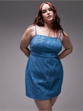 Blue Sleeveless Mini Dress